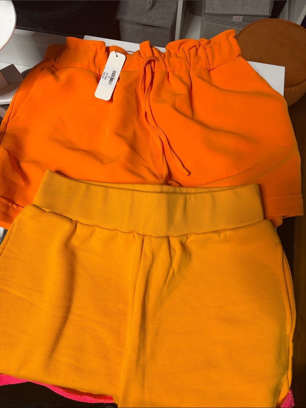 Guess Bright Orange Drawstring Shorts